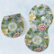 Vintage Floral Two Peanut Shaped Burps - Open and Folded