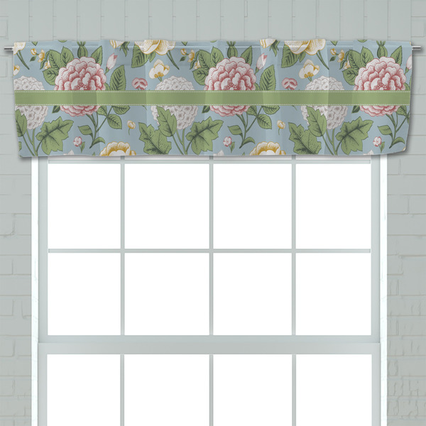 Vintage Floral Valance - Closeup on window