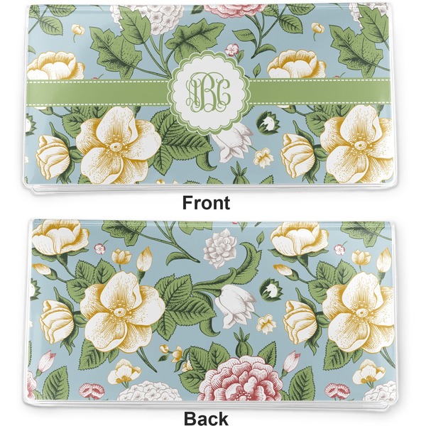 Vintage Floral Vinyl Check Book Cover - Front and Back