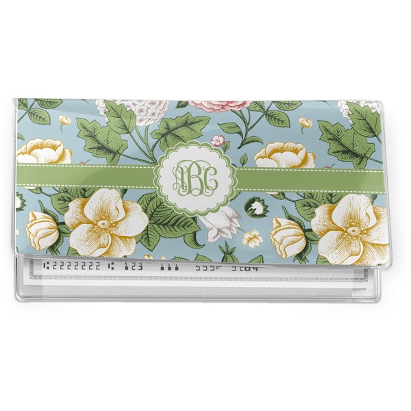 Custom Vintage Floral Vinyl Checkbook Cover (Personalized)