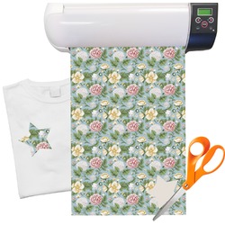 Vintage Floral Heat Transfer Vinyl Sheet (12"x18")