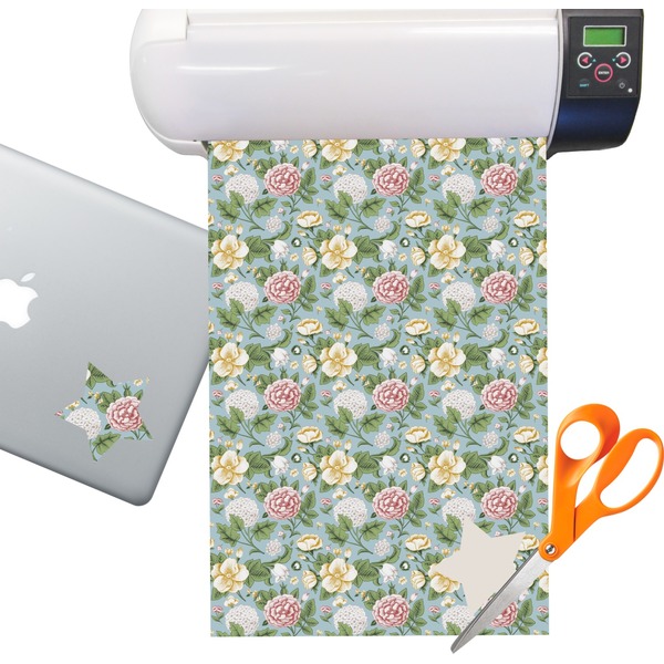 Custom Vintage Floral Sticker Vinyl Sheet (Permanent)
