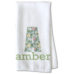 Vintage Floral Kitchen Towel - Waffle Weave - Partial Print (Personalized)