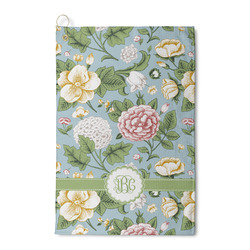 Vintage Floral Waffle Weave Golf Towel (Personalized)