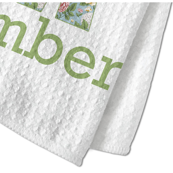 Vintage Floral Waffle Weave Towel - Closeup of Material Image