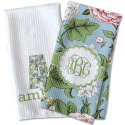 Vintage Floral Kitchen Towel - Waffle Weave (Personalized)