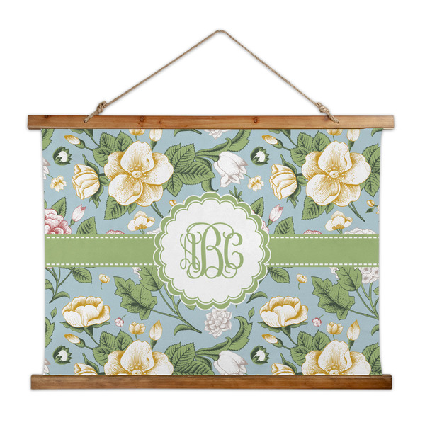 Custom Vintage Floral Wall Hanging Tapestry - Wide (Personalized)