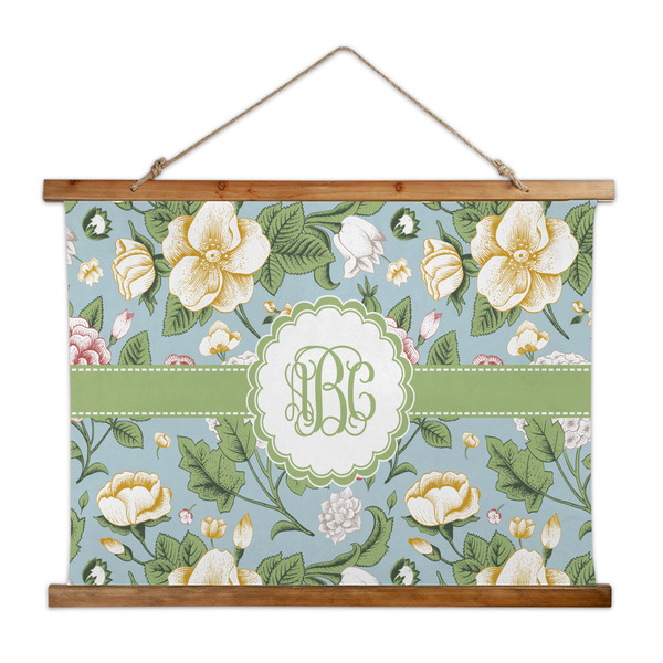 Custom Vintage Floral Wall Hanging Tapestry - Wide (Personalized)