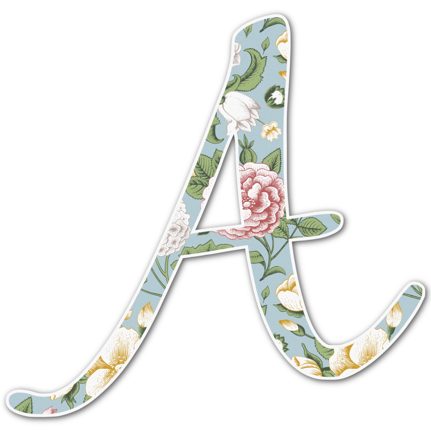 Custom Vintage Floral Letter Decal Custom Sizes (Personalized