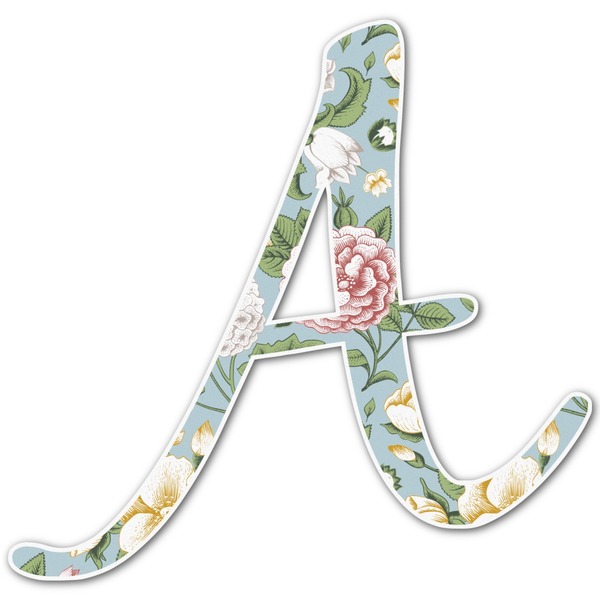Custom Vintage Floral Letter Decal - Small (Personalized)