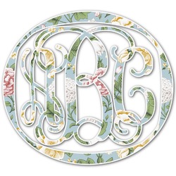 Vintage Floral Monogram Decal - Custom Sizes (Personalized)