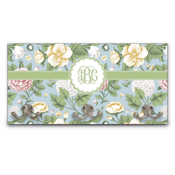 Custom Vintage Floral Wall Mounted Coat Rack (Personalized)