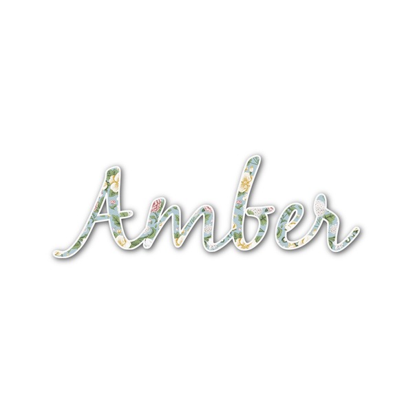 Custom Vintage Floral Name/Text Decal - Custom Sizes (Personalized)