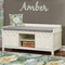 Vintage Floral Wall Name Decal Above Storage bench