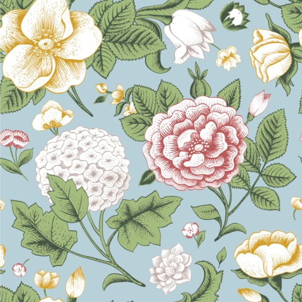 Custom Vintage Floral Wallpaper & Surface Covering (Peel & Stick 24"x 24" Sample)