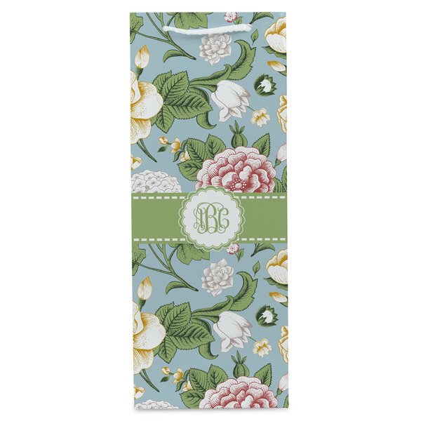 Vintage Floral Wine Gift Bag - Gloss - Front