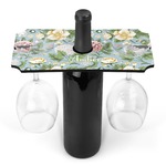 Vintage Floral Wine Bottle & Glass Holder (Personalized)