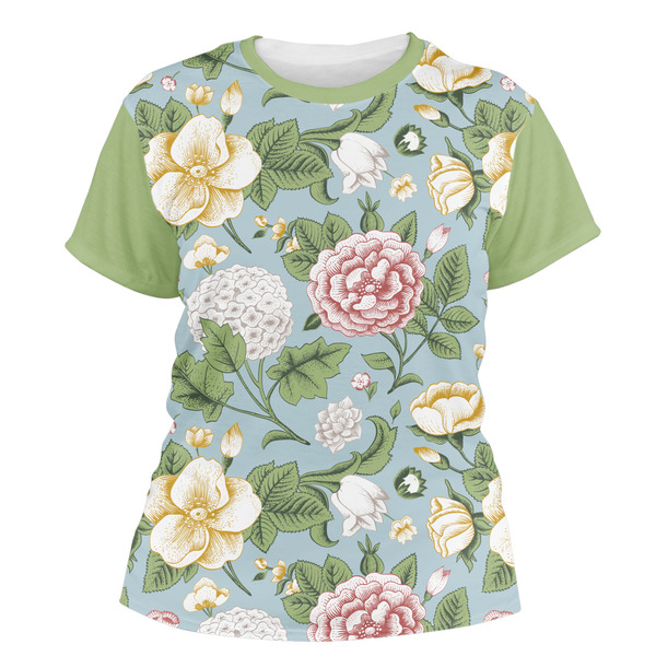 Custom Vintage Floral Women's Crew T-Shirt - Small