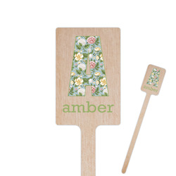 Vintage Floral 6.25" Rectangle Wooden Stir Sticks - Double Sided (Personalized)