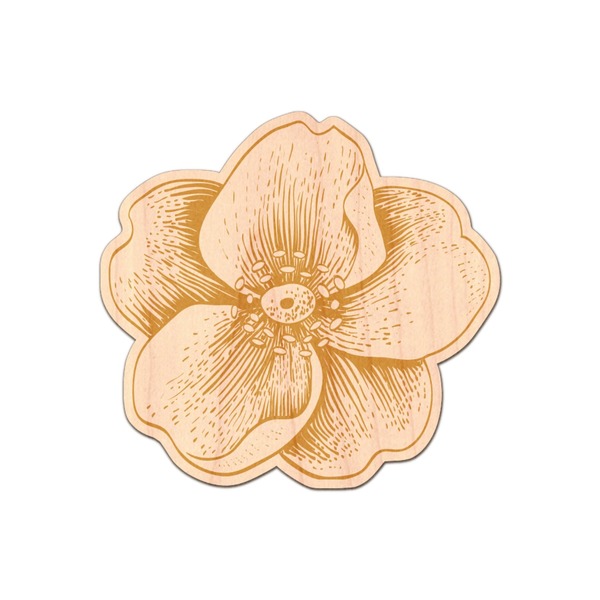 Custom Vintage Floral Genuine Maple or Cherry Wood Sticker