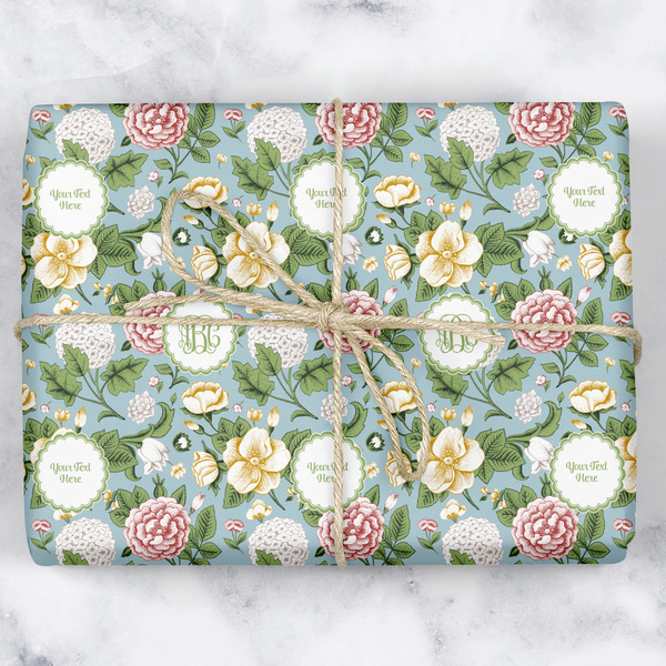 Custom Vintage Floral Wrapping Paper (Personalized)