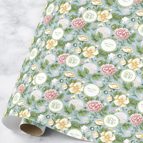 Custom Vintage Floral Wrapping Paper Roll - Large (Personalized)
