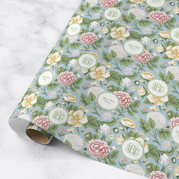 Custom Vintage Floral Wrapping Paper Roll - Medium - Matte (Personalized)