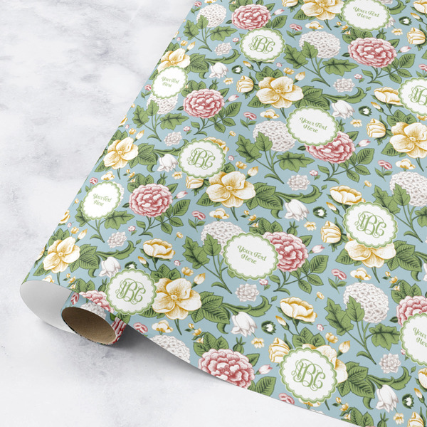 Custom Vintage Floral Wrapping Paper Roll - Medium (Personalized)