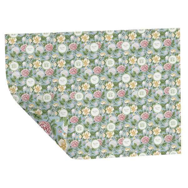 Custom Vintage Floral Wrapping Paper Sheets - Double-Sided - 20" x 28" (Personalized)