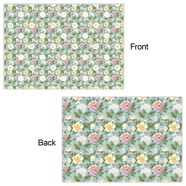 Vintage Floral Wrapping Paper Sheet - Double Sided - Front & Back