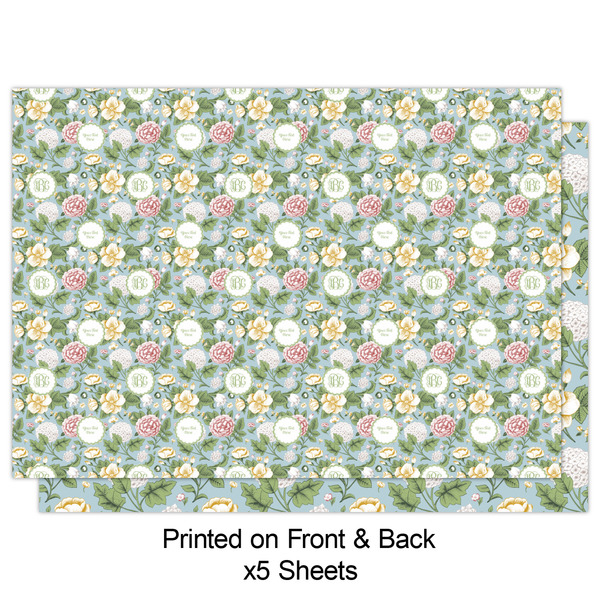 Vintage Floral Wrapping Paper Sheet - Double Sided - Front