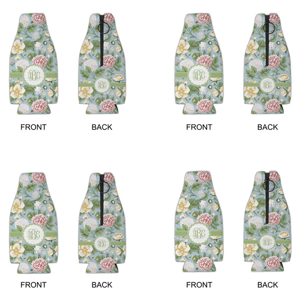 Vintage Floral Zipper Bottle Cooler - Set of 4 - APPROVAL