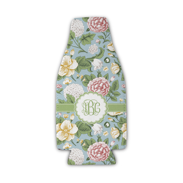 Vintage Floral Zipper Bottle Cooler - Set of 4 - FRONT