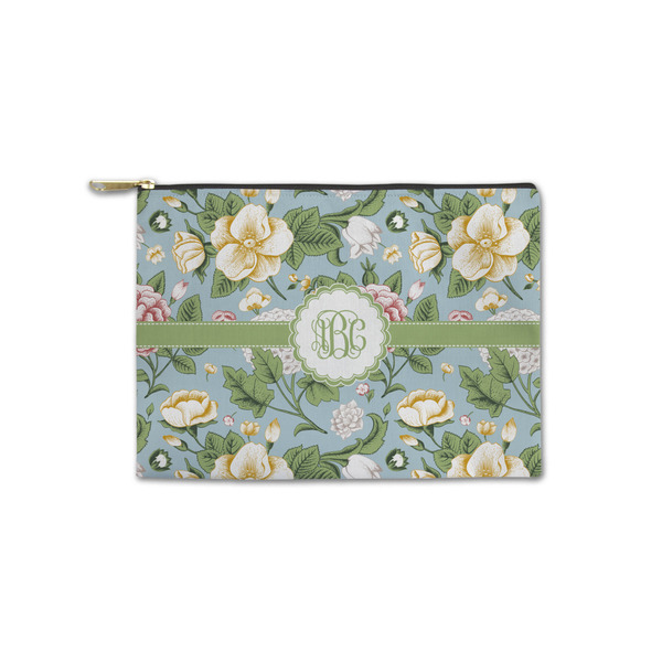 Custom Vintage Floral Zipper Pouch - Small - 8.5"x6" (Personalized)