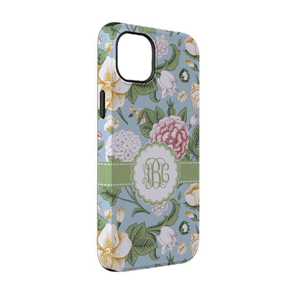 Custom Vintage Floral iPhone Case - Rubber Lined - iPhone 14 (Personalized)