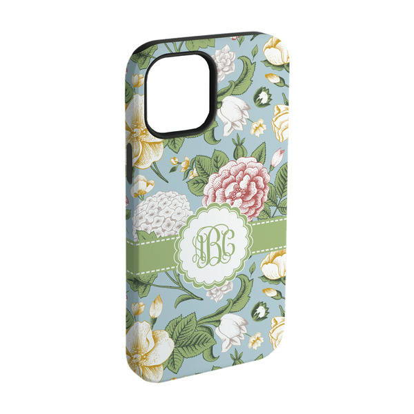 Custom Vintage Floral iPhone Case - Rubber Lined - iPhone 15 (Personalized)