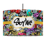 Graffiti 12" Drum Pendant Lamp - Fabric (Personalized)