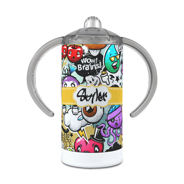 Custom Graffiti 12 oz Stainless Steel Sippy Cup (Personalized)