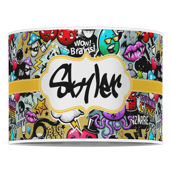 Graffiti 16" Drum Lampshade - FRONT (Poly Film)
