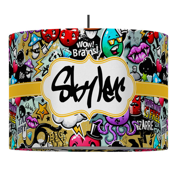 Graffiti 16" Drum Lampshade - PENDANT (Fabric)