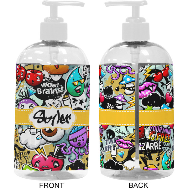 Graffiti 16 oz Plastic Liquid Dispenser- Approval- White