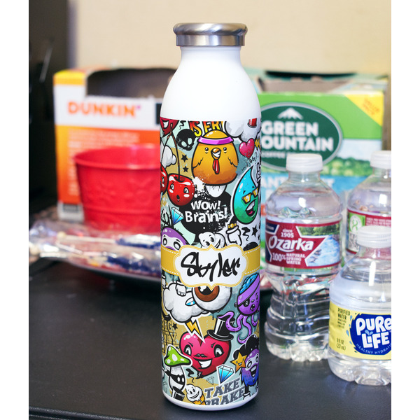 Graffiti 20oz Water Bottles - Full Print - In Context