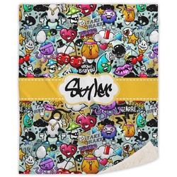 Graffiti Sherpa Throw Blanket - 60"x80" (Personalized)