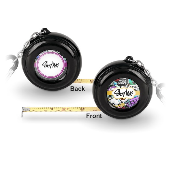 Graffiti 6-Ft Pocket Tape Measure with Carabiner Hook - Front and Back