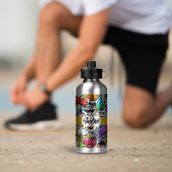 Graffiti Aluminum Water Bottle - Silver LIFESTYLE