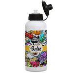 Graffiti Water Bottles - Aluminum - 20 oz - White (Personalized)