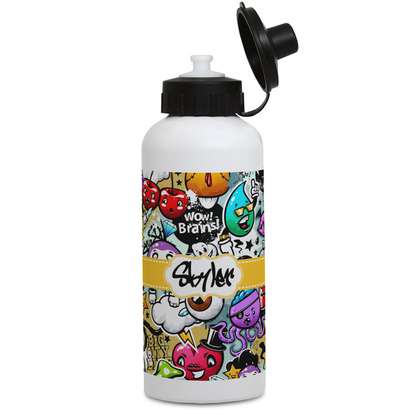 Custom Graffiti Water Bottles - Aluminum - 20 oz - White (Personalized)