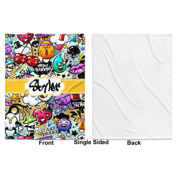 Graffiti Baby Blanket (Single Side - Printed Front, White Back)