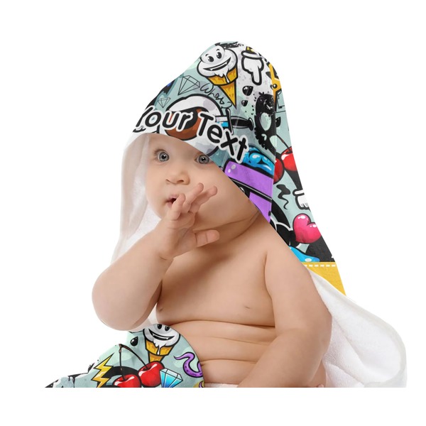 Graffiti Baby Hooded Towel on Child