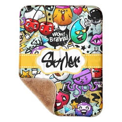 Graffiti Sherpa Baby Blanket - 30" x 40" w/ Name or Text